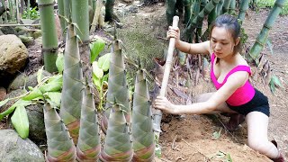 Harvesting Rare Giant Bamboo Shoots | Farm Life \u0026 Traditional Preservation Techniques