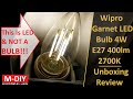 Wipro Garnet LED Bulb 4W E27 400lm 2700K | Retro Look LED For Table Lamp (Unboxing Review)