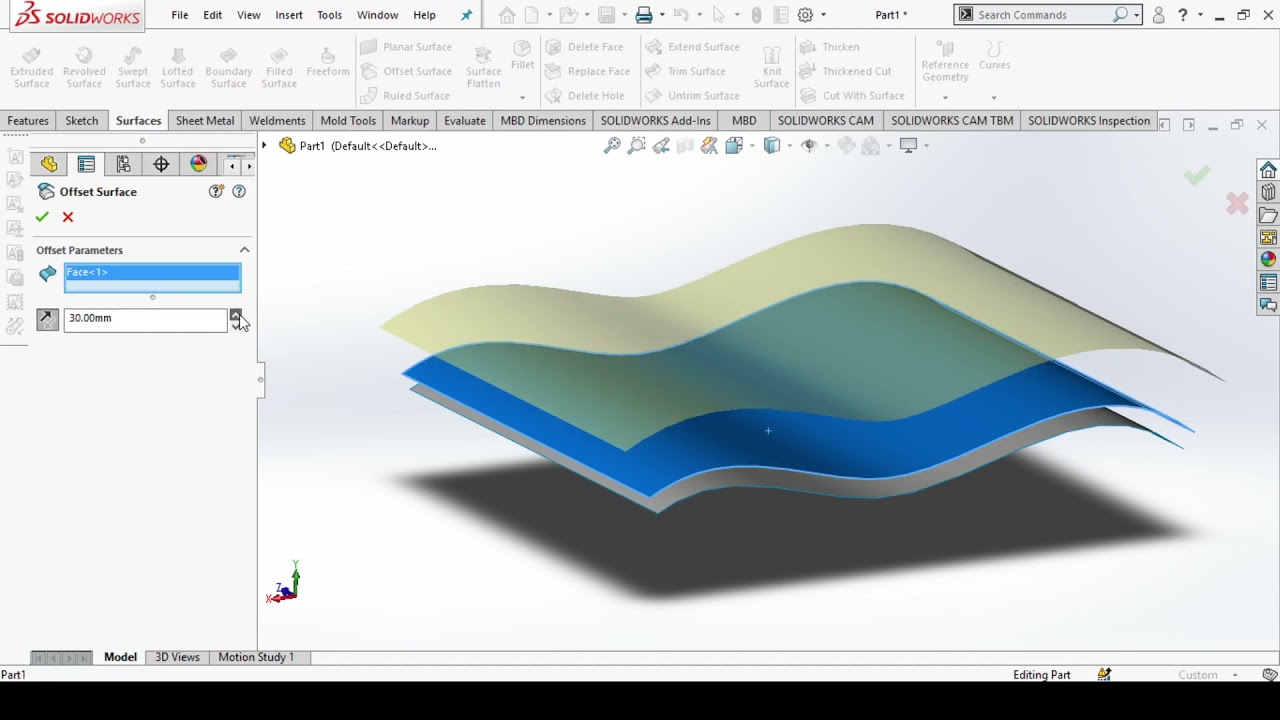 Solidworks Offset Surface Feature Solidworks Surface Tutorials Riset