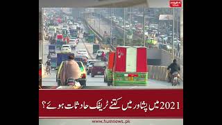 How many traffic accidents occurred in Peshawar in 2021?