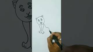 Quick simple and easy drawing of cat l CAT drawing for beginner #shorts #viral #cat