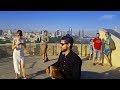 Rabab on top of famous Maiden Tower in Baku