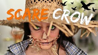 Creepy Scarecrow Halloween Makeup Tutorial! DIY Costume