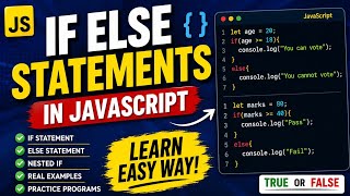 JavaScript If Else Statements Tutorial for Beginners | Learn JS Conditions
