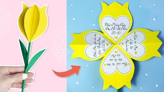 Cách Làm Thiệp 20/10 Đẹp Đơn Giản | 🌷 Thiệp Hoa Tulip 🌷 | DIY Mother's Day Greeting Card