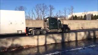 Q Line Trucking Peterbilt 379 And Freightliner New Cascadia Convoy Carying 2 Generators