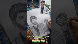 💕💞 Chess World Champion D  Gukesh 💞💕#art #drawing #shorts 🙏👍🥹🇮🇳