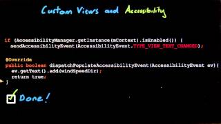 Custom View Accessibility Solution - Developing Android Apps