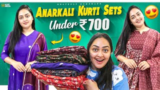 Cotton Anarkali Kurti Sets Under 700Rs Shocked 😱😱 || Heavenly Homemade