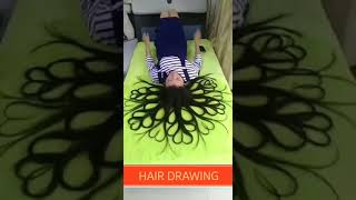 THE GIRL CREATES PICTURES WITH HER HAIR ~|||~ പെൺകുട്ടി അവളുടെ തലമുടി കൊണ്ട് ചിത്രങ്ങൾ വരക്കുന്നു.