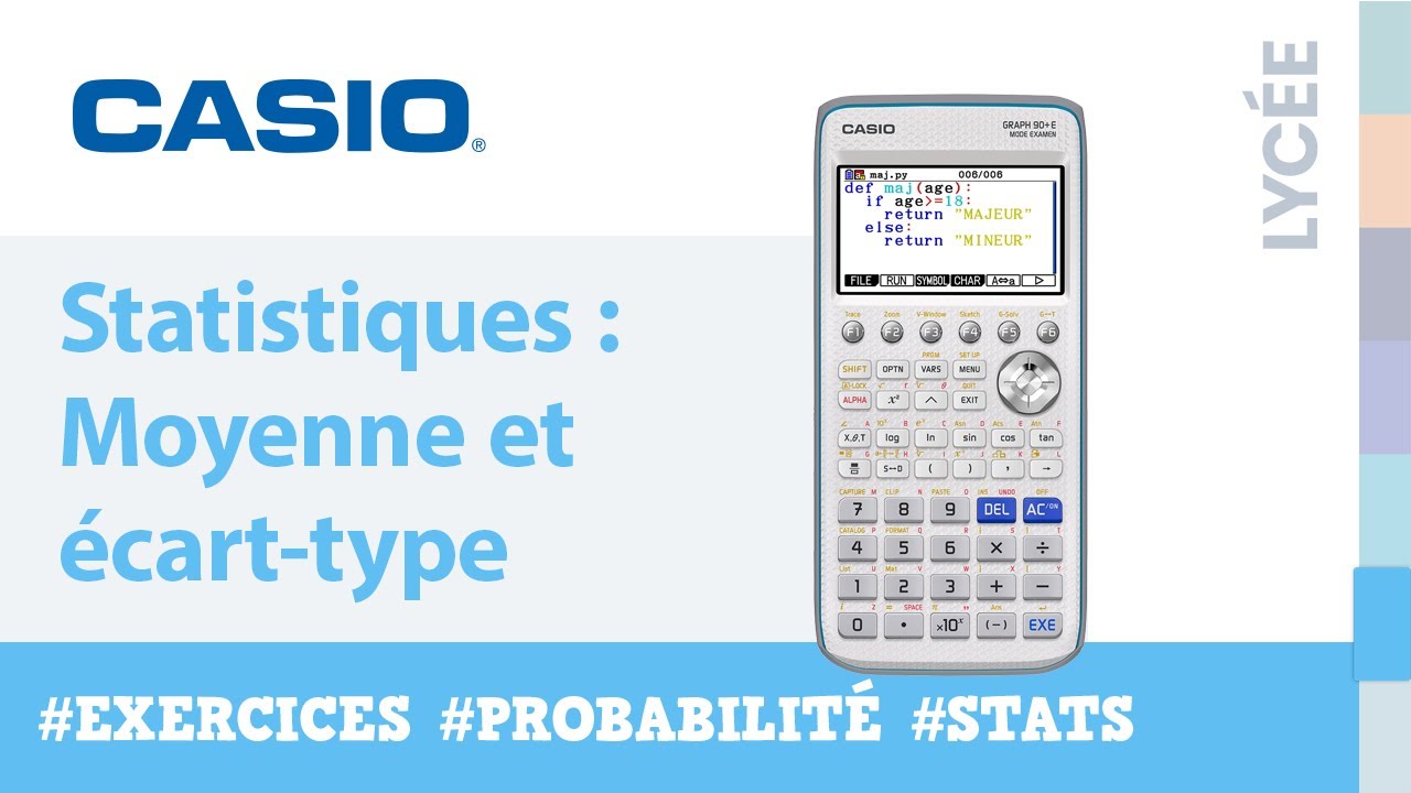 Exercice STATISTIQUES : Moyenne Et écart-type Avec La Calculatrice ...