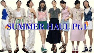 [Haul]여름 하울 1탄🏖️여름에도 긴팔/긴바지파! 모여라🙆🏻‍♀️ 장마, 옷으로 비바람 피하기☔️🌬️#ootd