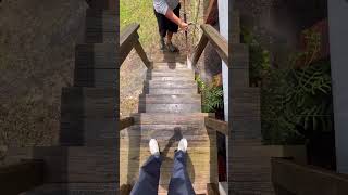 Cleaning wood steps #pressurewashing #wood #water #cleaning