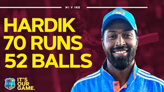 5 SIXES! | Hardik Pandya Hits 70 Runs off 52 Balls | West Indies v India | 3rd ODI