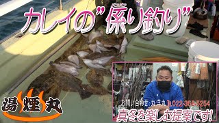 湯煙丸のカレイのカカリ釣りは真冬の風物詩になる事間違いなし！