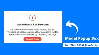 How to create a Popup Modal Box using HTML CSS and JavaScript | Custom Alert Message