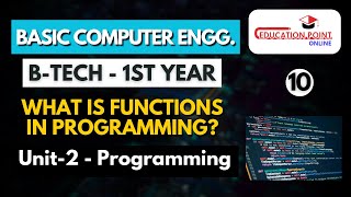 What is Functions in Programming? | Basic Computer Engineering RGPV B.Tech 1st Year