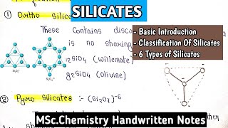 SILICATES || Basic + Classification - Ortho,Pyro,Cyclic Chain,Sheet & Thee Dimension Silicates #msc