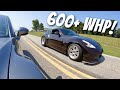 Single Turbo Nissan 370Z: POV, Test Drive, Review, GTR Race and Exhaust