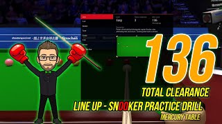 ShootersPool - Snooker drill - Line up 136 break - Replay