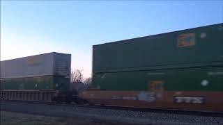 NS BNSF and UP Lashup on Huge NS Stack Train