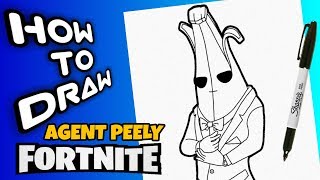 HOW TO DRAW AGENT PEELY FORTNITE | como dibujar al agente banano de fortnite | FORTNITE DRAWINGS