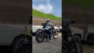 バイク屋 HANCAR motorcycle の日常。。Harley-Davidson の乗るご夫婦をお見送りしながら動画を撮らせてもらう髪長おじさん。。