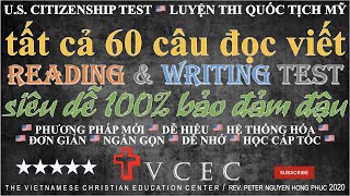 THI QUỐC TỊCH MỸ 🇺🇸 60 CÂU ĐỌC VIẾT 2023 🇺🇸 TẬP ĐỌC VIẾT 🇺🇸 US CITIZENSHIP READING WRITING TEST 🇺🇸