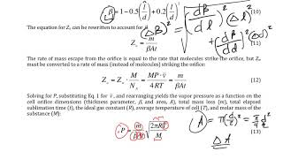 Sublimation experiment error analysis