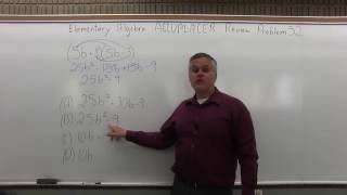 ACCUPLACER Review: Elementary Algebra Problem 52 - Mathematics with Dan Avedikian