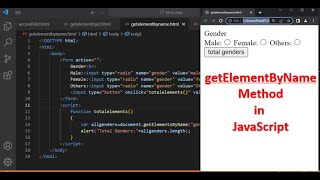 document.getElementByName Method in JavaScript | DOM Methods | JavaScript Tutorial in Hindi Part 46