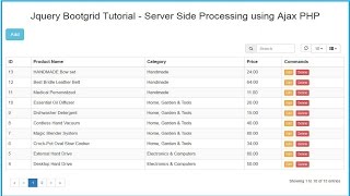 Jquery Bootgrid - Server Side Processing using Ajax PHP - 3