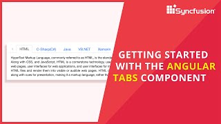 Getting Started with the Angular Tabs Component