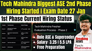 Tech Mahindra ASE 2nd Phase Hiring | Exam Date Out | 1st Phase Current Hiring Status | No Exam Mail?