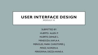 Module 10 - User Interface Design