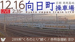 LIVE 🇯🇵 向日町操車場ライブカメラ 2022-12-16 02:35- Kyoto Japan train live camera