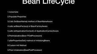 SPRING INTERVIEW QUESTIONS : Bean LifeCycle