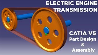 Electric engine transmission CAD design - CATIA V5 (how to tutorial for beginners)