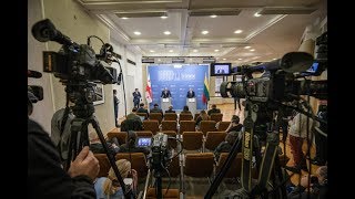 Premjeras S. Skvernelis ir Mamuka Bakhtadze dalyvavo spaudos konferencijoje