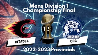 Div.1 Mens Provincials Championship Citadel vs. CPA Sunday March 5th 4pm