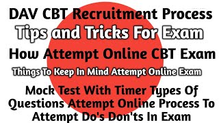 DAV CBT Exam Tips and Tricks To Online Exam With Do and Don'ts During Exam Time With Documents Carry