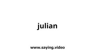 How to say julian in English