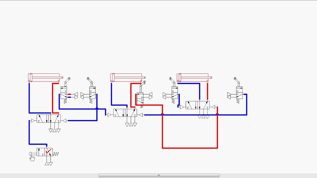 Circuito Pneumático A+A-B+C+B-C- - YouTube