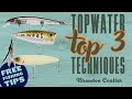 Topwater Bass Fishing is THE BEST! (Major League Fishing Pro's Top 3 Techniques + Tips)