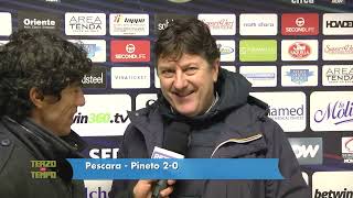 Pescara - Pineto 2-0 Sebastiani: "I cori a me? Non mi  interessa nulla"