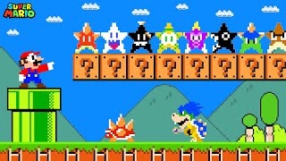 Super Mario Bros. but there are MORE Custom Stars All Enemies!...