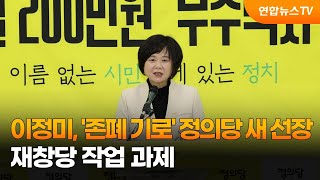 이정미, '존폐 기로' 정의당 새 선장…재창당 작업 과제 / 연합뉴스TV (YonhapnewsTV)