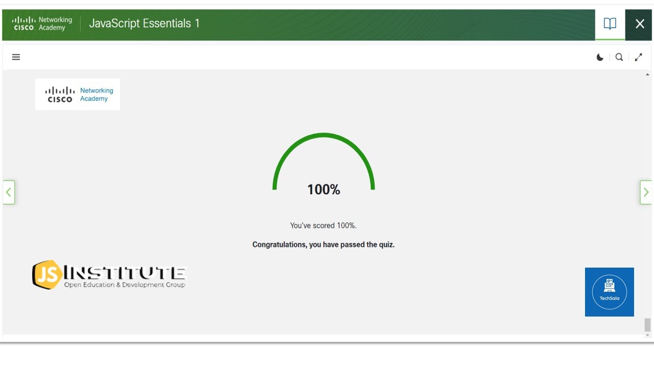 Cisco JavaScript Essential 1 Module 5 Test Answers | 100% Correct ...