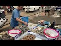 “ตลาดค้าอาหารทะเลสดๆกุ้งเป็นปูเป็นปลากระพงปลาเก๋าร้านส.เจริญทรัพย์ตลาดสดไอยรา”บริการนึ่งย่างฟรีครับ