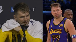 Luka Doncic reacts to first ever game vs Mavs \